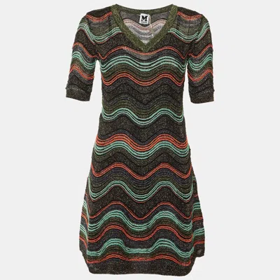 M Missoni Multicolor Pattered Lurex Knit Mini Dress