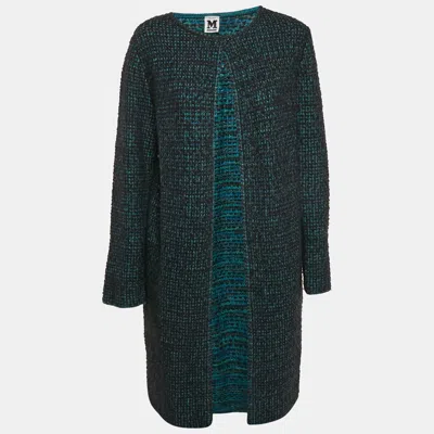 Pre-owned M Missoni Multicolor Patterned Knit Long Cardigan M