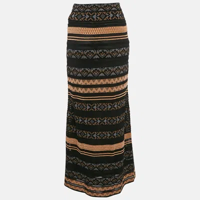 Pre-owned M Missoni Multicolor Patterned Knit Maxi Skirt S