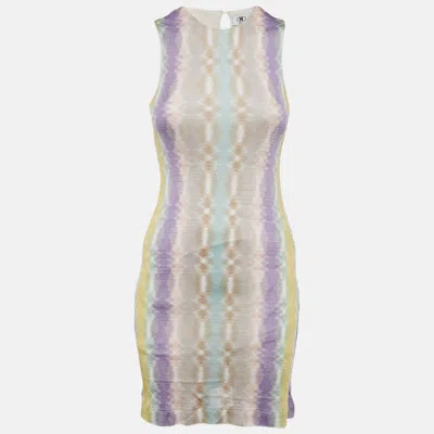Pre-owned M Missoni Multicolor Patterned Knit Short Dress Xs