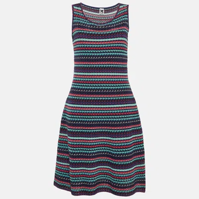 M Missoni Multicolor Patterned Knit Sleeveless Midi Dress