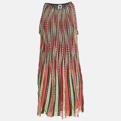 Pre-owned M Missoni Multicolor Patterned Knit Sleeveless Mini Dress L
