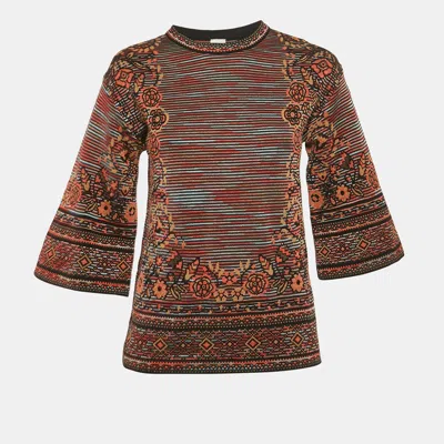 Pre-owned M Missoni Multicolor Patterned Knit Sweater Top M