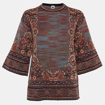 Pre-owned M Missoni Multicolor Patterned Knit Top L