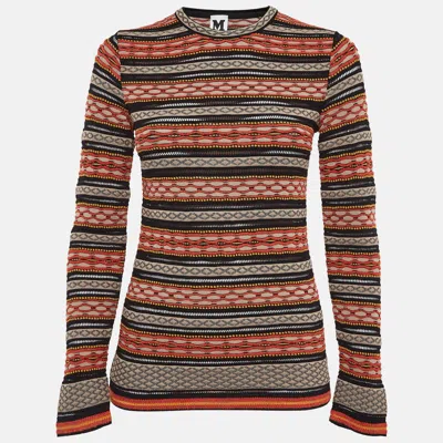 Pre-owned M Missoni Multicolor Patterned Knit Top S