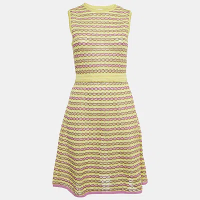 Pre-owned M Missoni Multicolor Patterned Lurex Knit Sleeveless Short Dress M