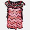M Missoni Multicolor Patterned Ruffled Knit Top In Multi