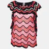 M Missoni Multicolor Patterned Ruffled Knit Top In Multi