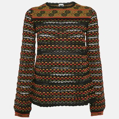 Pre-owned M Missoni Multicolor Pointelle Knit Top S