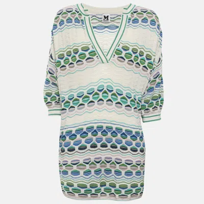 M Missoni Multicolor Printed Patterned Knit Tunic Top