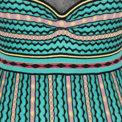 Pre-owned M Missoni Multicolor Stretch Knit Sleeveless Midi Dresses S