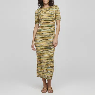 Pre-owned M Missoni Multicolor Stripe Lurex Knit Sheer Long Dress L
