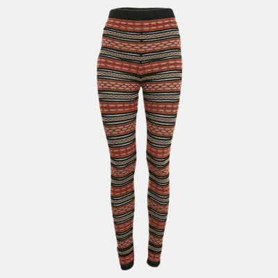 M Missoni Multicolor Stripe Patterned Knit Leggings