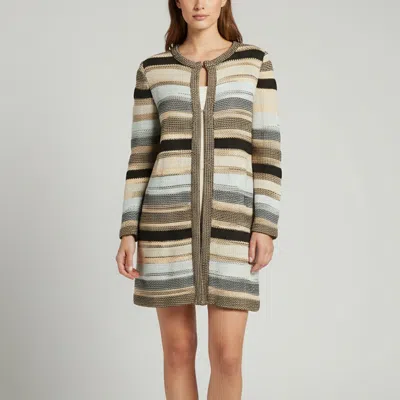 Pre-owned M Missoni Multicolor Striped Jacquard Cardigan M