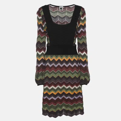 M Missoni Multicolor Zig Zag Knit Mini Dress