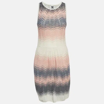 M Missoni Multicolor Zig Zag Knit Sleeveless Mini Dress In Pink