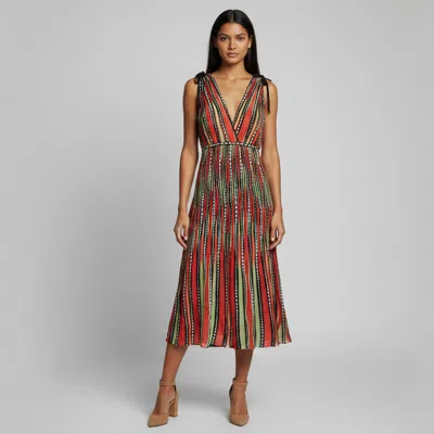 Pre-owned M Missoni Multicolour Alga And Bubble Pattern Knit Sleeveless Midi Dress M