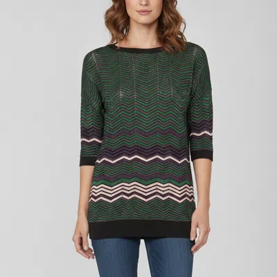 Pre-owned M Missoni Multicolour Chevron Knit Crewneck Top Xs In Multicolor