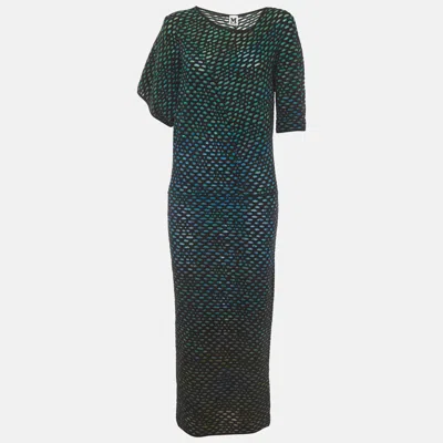 M Missoni Multicolour Dobby Knit Maxi Dress In Green
