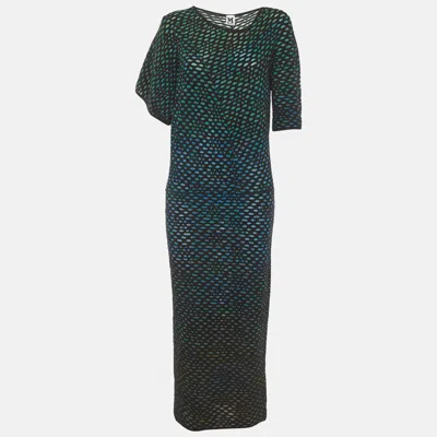 M Missoni Multicolour Dobby Knit Maxi Dress In Green