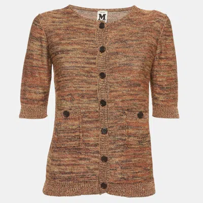 Pre-owned M Missoni Multicolour Lurex Knit Button Front Cardigan M