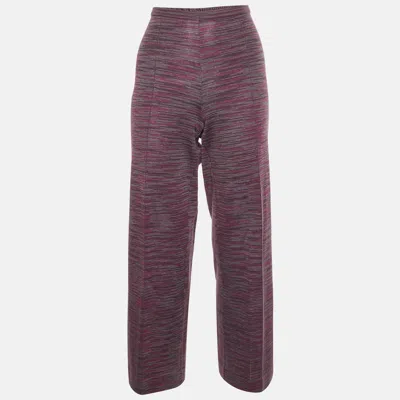 Pre-owned M Missoni Multicolour Patterned Rib Knit Straight Fit Pants M