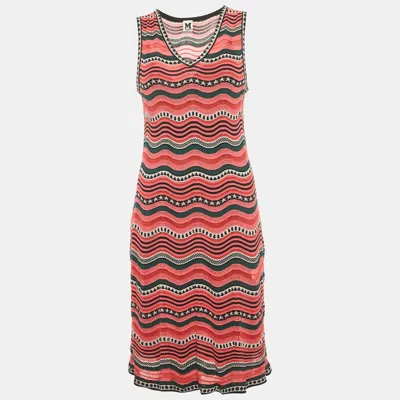 Pre-owned M Missoni Multicolour Striped Stretch Knit Mini Dress M