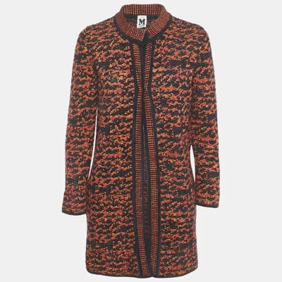 Pre-owned M Missoni Navy Blue / Red Knit Coat S