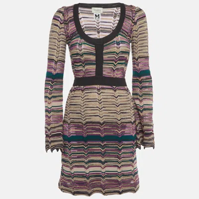 Pre-owned M Missoni Neiman Marcus X  Multicolour Chevron Knit Mini Dress S