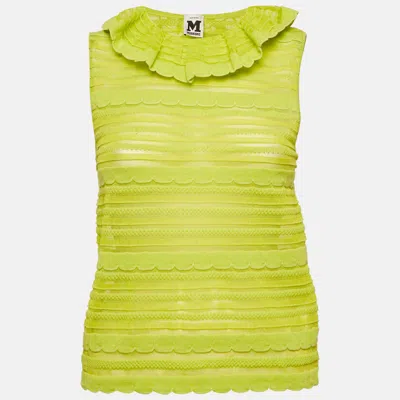 Pre-owned M Missoni Neon Green Knit Top S