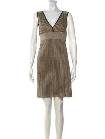 Pre-owned M Missoni Nylon Mini Dress In Blue