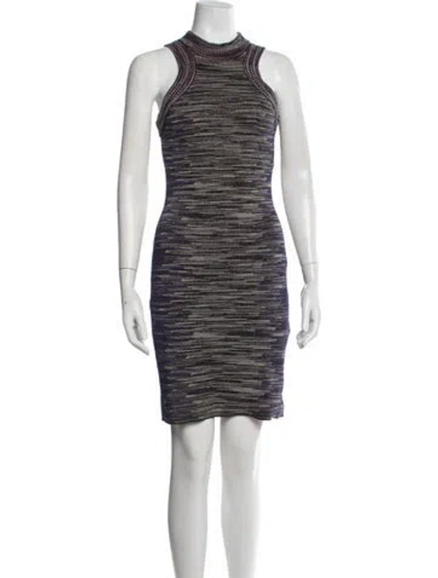 Pre-owned M Missoni Nylon Mini Dress In Blue