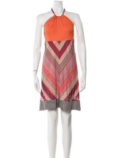 Pre-owned M Missoni Nylon Mini Dress In Orange