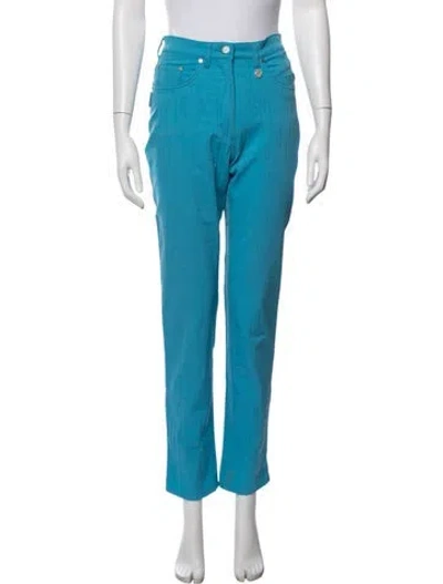 Pre-owned M Missoni Nylon Straight Leg Pants In Blue