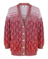 M Missoni Ombre' Diamond Lattice Knit Cardigan In Multi