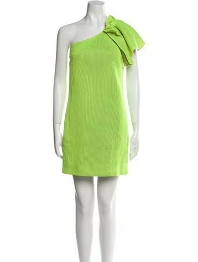 Pre-owned M Missoni One-shoulder Midi Length Dress In Green