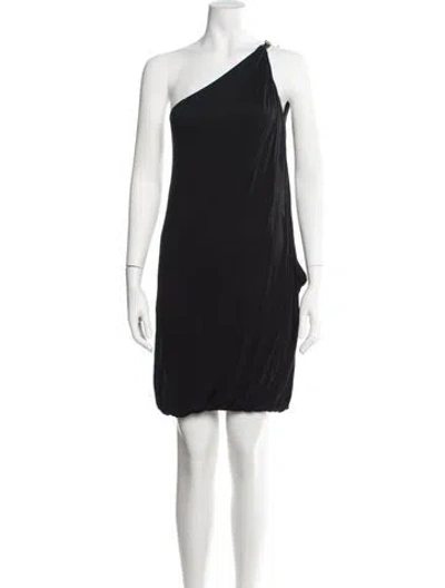 Pre-owned M Missoni One-shoulder Mini Dress In Black