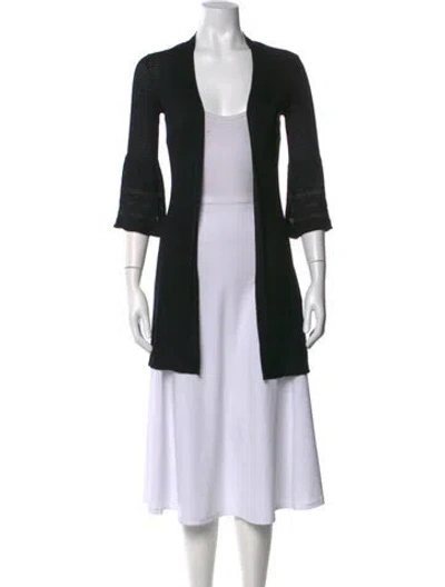 Pre-owned M Missoni Open Front Sweater In Black