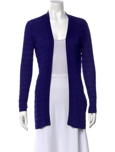 Pre-owned M Missoni Open Front Sweater In Purple