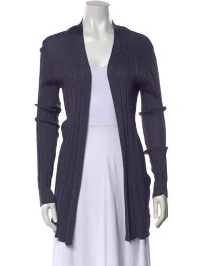 Pre-owned M Missoni Open Front Sweater In Purple