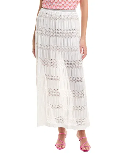 M Missoni Openwork Knit Maxi Skirt In White