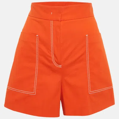Pre-owned M Missoni Orange Cotton Pocket Detail Shorts S