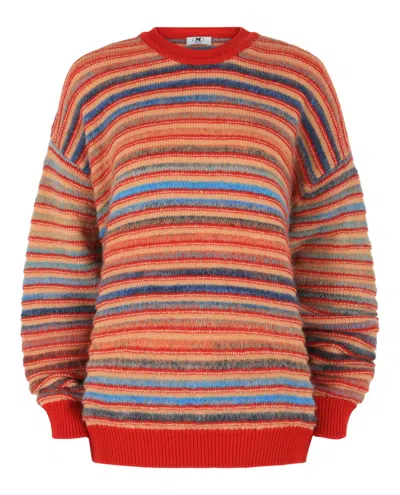 M Missoni Oversized Striped Knit Sweater In Multi