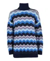 M Missoni Oversized Turtleneck Wool-blend Sweater In Multi