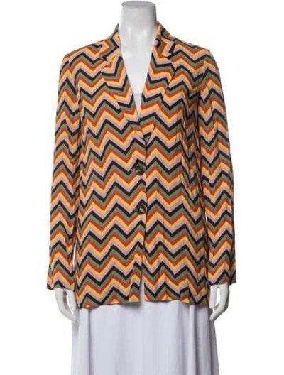 Pre-owned M Missoni Patterned Blazer In Multicolor