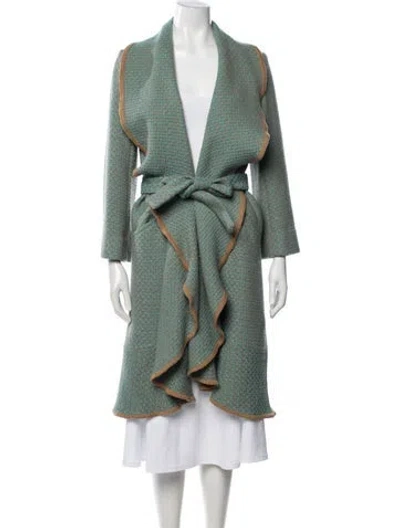 Pre-owned M Missoni Patterned Coat In Green