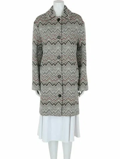 Pre-owned M Missoni Patterned Coat W/ Tags In Brown
