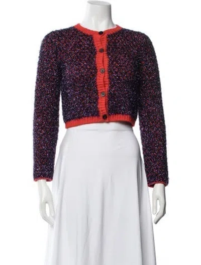 Pre-owned M Missoni Patterned Crew Neck Sweater In Black