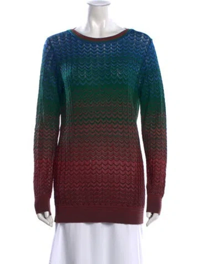 Pre-owned M Missoni Patterned Crew Neck Sweater In Multi