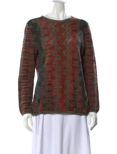 Pre-owned M Missoni Patterned Crew Neck Sweater In Multicolor